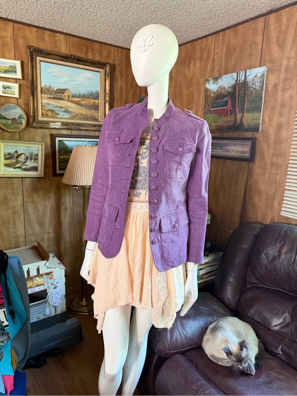Twiggy London Leather Jacket Coat